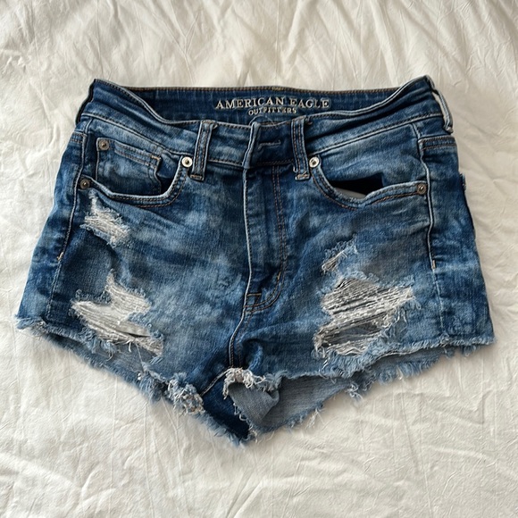 American Eagle Outfitters Pants - American eagle high rise shortie denim shorts